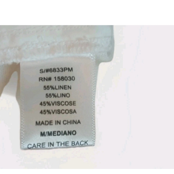 Stylish White Linen Pants Love Tree Size Medium - Picture 8 of 10